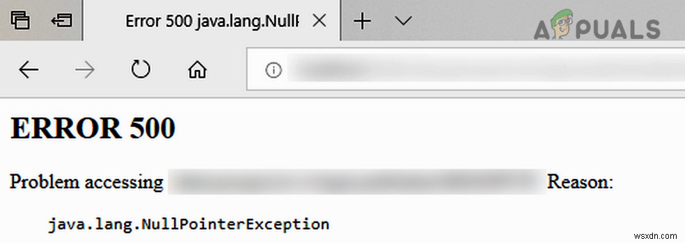  오류 500:Java.Lang.NullPointerException 을 수정하는 방법 