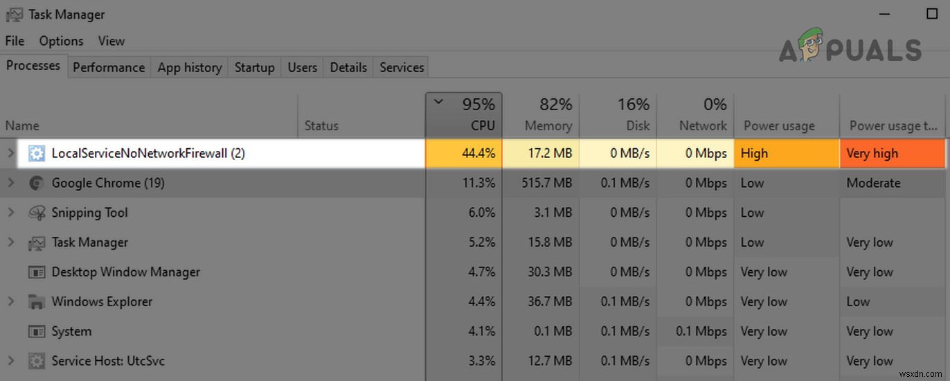  LocalserviceNoNetworkFirewall 이란 무엇이며 높은 CPU 사용량을 해결하는 방법은 무엇입니까? 