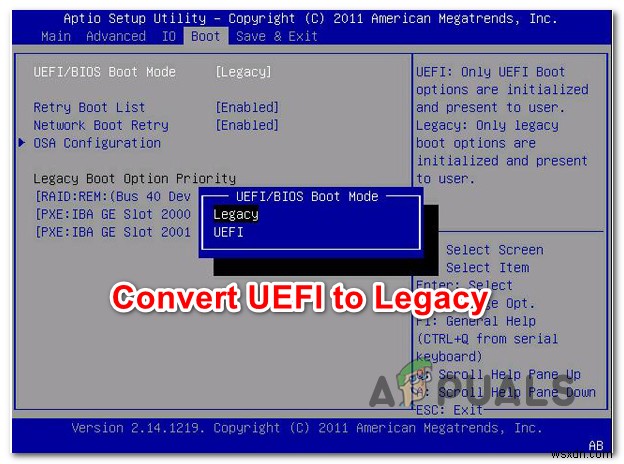 Windows(7, 8 및 10)에서 UEFI를 레거시 BIOS로 변환하는 방법 
