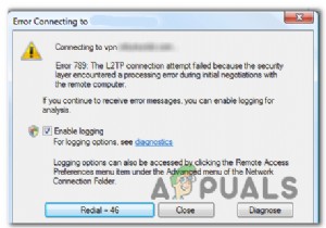 Windows 7/10의 VPN 오류 789 