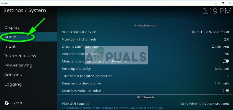 수정:Windows 7, 8 및 10에서 Kodi 소리 없음 