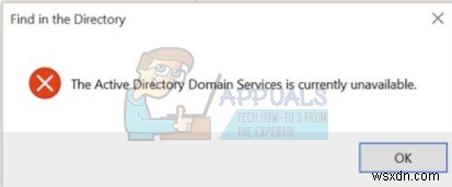 수정:Active Directory 도메인 서비스는 현재  Windows 7, 8 및 10 을 사용할 수 없습니다.