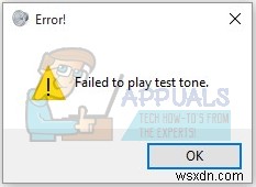 Windows 7, 8 및 10에서  테스트 톤 재생 실패  오류를 수정하는 방법