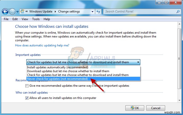 수정:Windows 7 업데이트가 다운로드되지 않음 