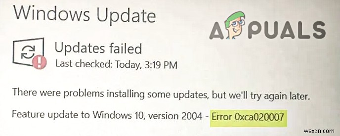 Windows를 업데이트하는 동안  오류 코드:0xca020007 을 수정하는 방법? 