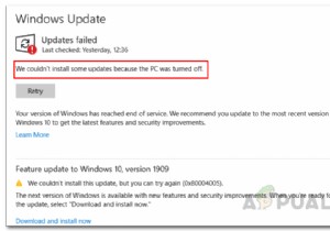  PC가 꺼져 있어 일부 업데이트를 설치할 수 없습니다  Windows 업데이트 오류 해결 방법