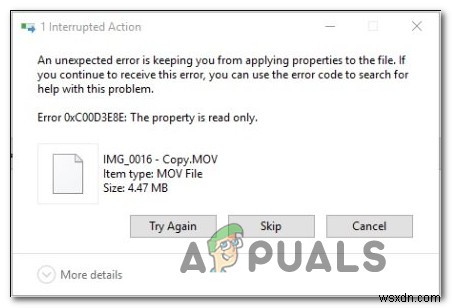[FIX] Windows 10에서 오류 0XC00D3E8E(속성이 읽기 전용임) 