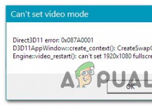 Windows 10에서 Direct3d11 오류 0X087A0001을 수정하는 방법 