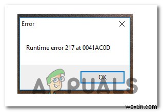 Windows 10에서 런타임 오류 217(0041ACoD)을 수정하는 방법은 무엇입니까? 