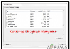 Windows 10에 메모장++ 플러그인 설치 실패 