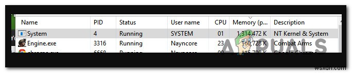 Windows 10에서 많은 양의 RAM을 사용하는  시스템  프로세스를 수정하는 방법 