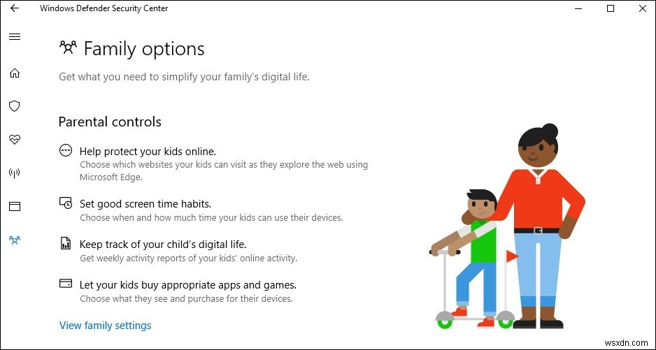 Windows 10에서 가족 옵션 영역을 숨기는 방법은 무엇입니까? 
