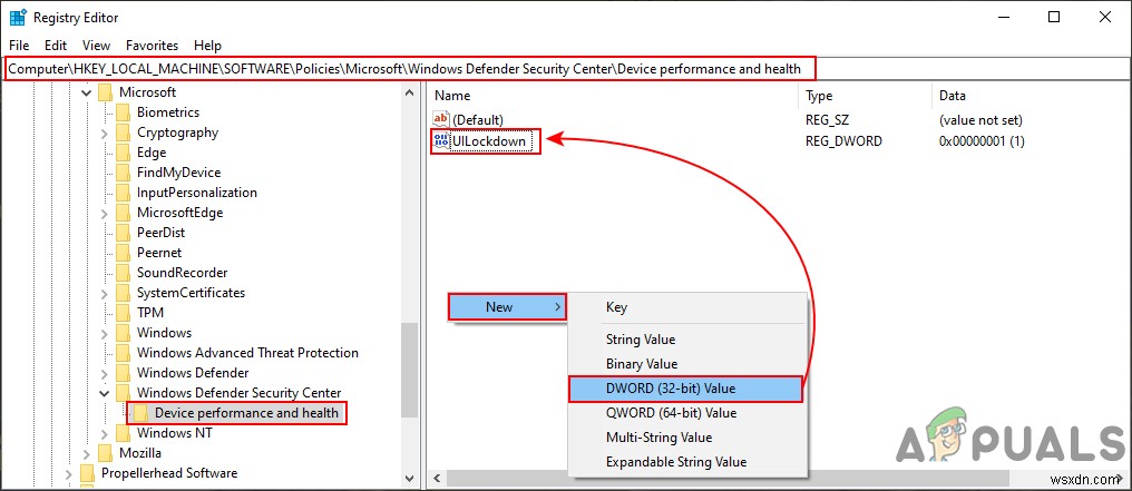 Windows 10에서 장치 성능 및 상태 영역을 숨기는 방법은 무엇입니까? 