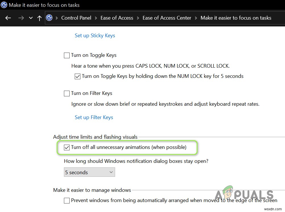 Windows 10에서 화면 알림의 Caps Lock을 끄는 방법은 무엇입니까? 