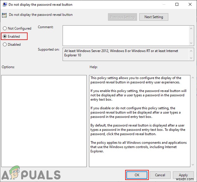 Windows 10에서 암호 공개 버튼을 비활성화하는 방법은 무엇입니까? 