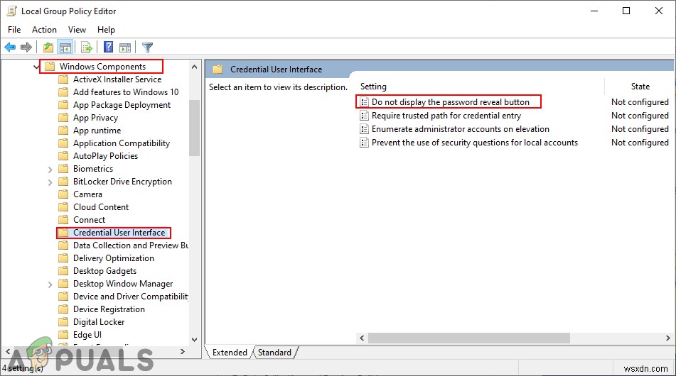 Windows 10에서 암호 공개 버튼을 비활성화하는 방법은 무엇입니까? 