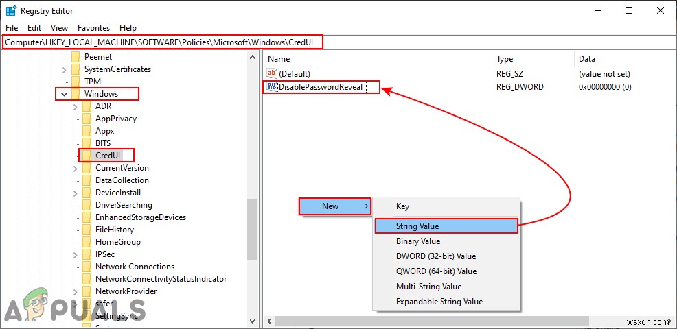 Windows 10에서 암호 공개 버튼을 비활성화하는 방법은 무엇입니까? 