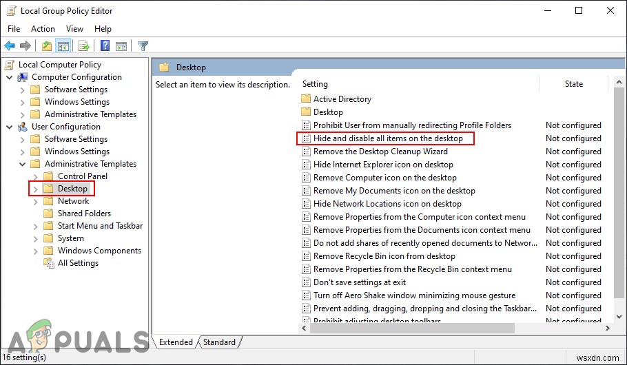 Windows 10에서 바탕 화면의 모든 항목을 숨기고 비활성화하는 방법은 무엇입니까? 