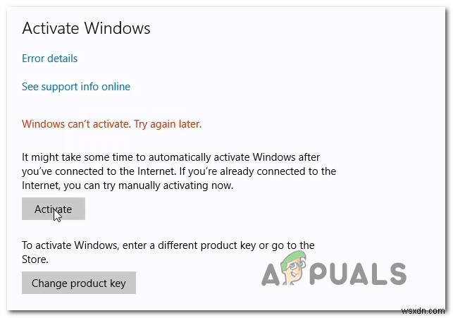 [FIX] Windows 10에서 Windows 정품 인증 오류 0XC004F213 