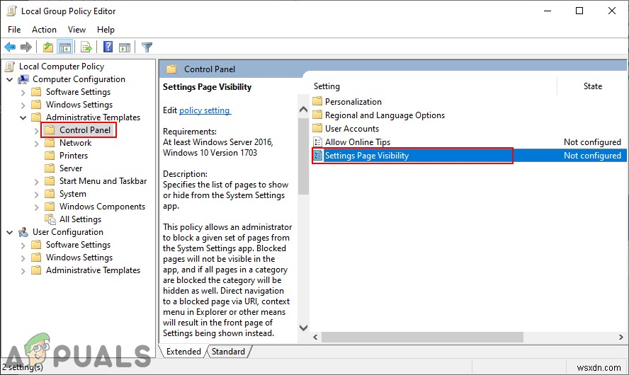 Windows 10에서 설정 페이지 가시성을 사용자 지정하는 방법은 무엇입니까? 