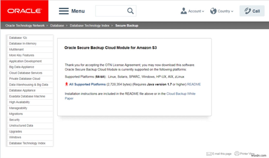 Amazon Simple Storage Service로 Oracle 백업 