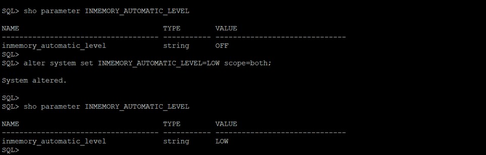 Oracle Database v18c 자동 인메모리 