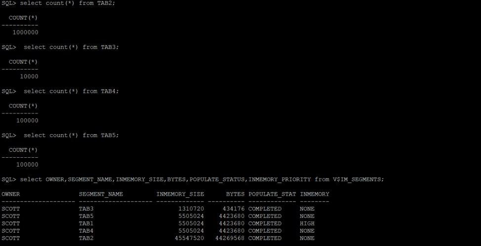 Oracle Database v18c 자동 인메모리 