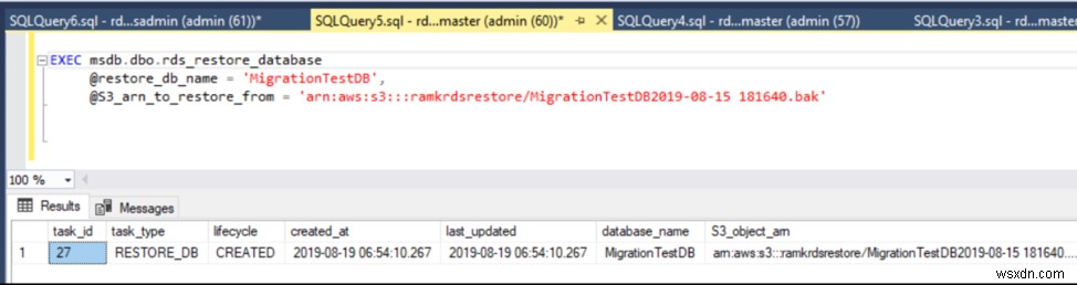 SQL Server 데이터베이스를 AWS RDS 인스턴스로 마이그레이션 