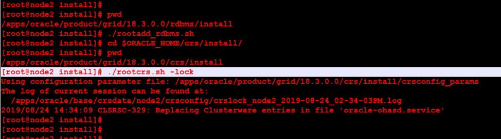 클러스터 및 데이터베이스 바이너리를 위한 Oracle v18c 그리드 인프라 재연결 