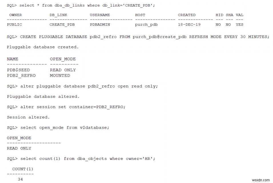 Oracle Database 새로 고칠 수 있는 클론 기능 사용 - 2부:데모 