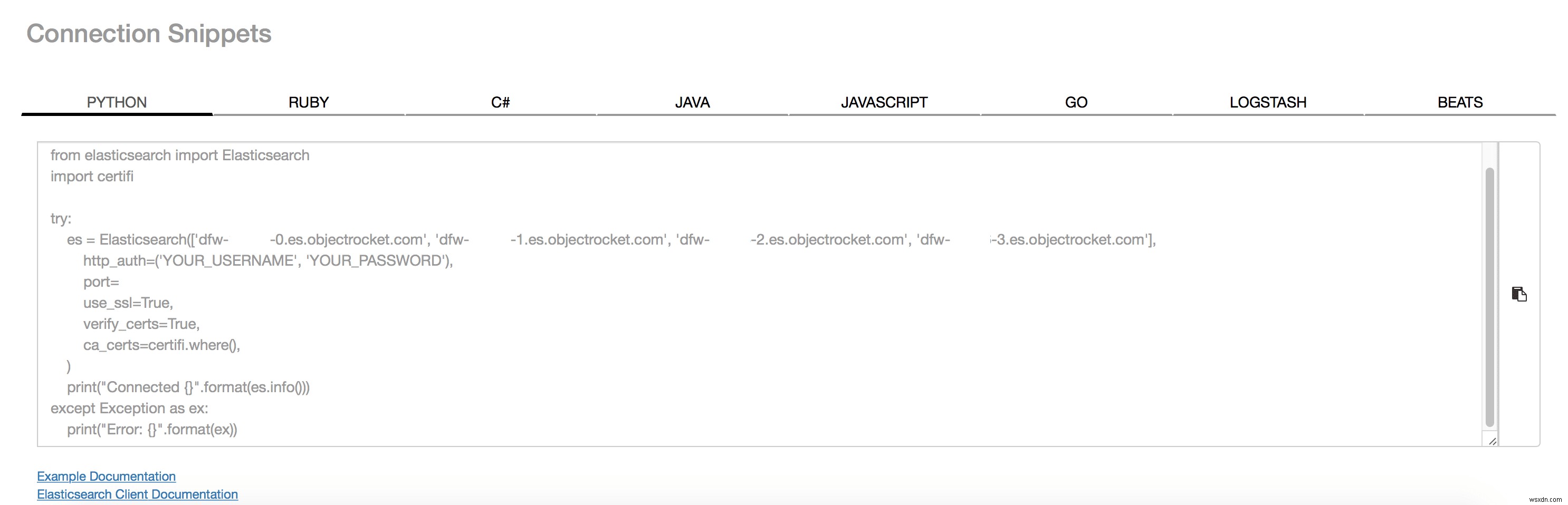 로드 밸런서 없이 여러 Elasticsearch 클라이언트 노드에 연결하는 방법 