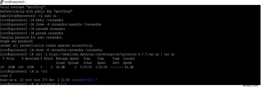 DataStax Enterprise OpsCenter 설정 