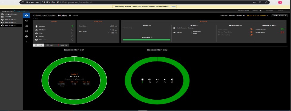 DataStax Enterprise OpsCenter 설정 