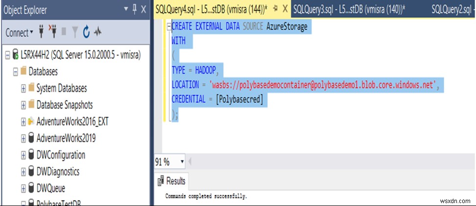 SQL PolyBase 설정 문제 