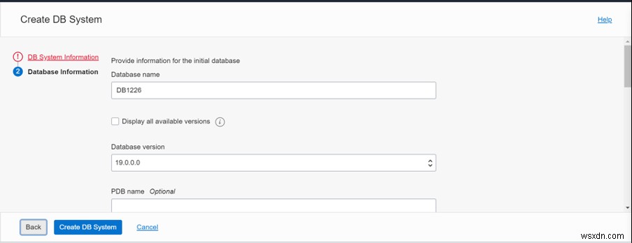 클라우드에서 Oracle Database(DBaaS) 생성 