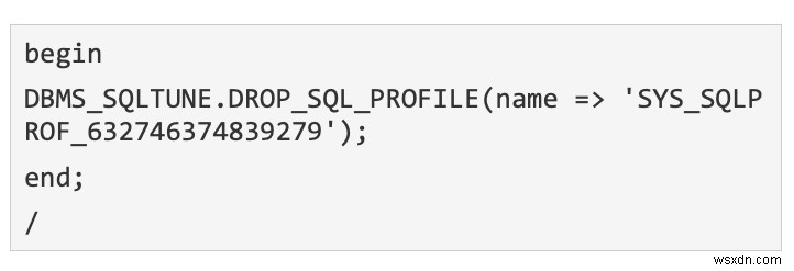 Oracle SQL 프로필 및 기준선 