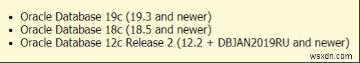 데이터베이스 관리자를 위한 새로운 Oracle 19c 기능 