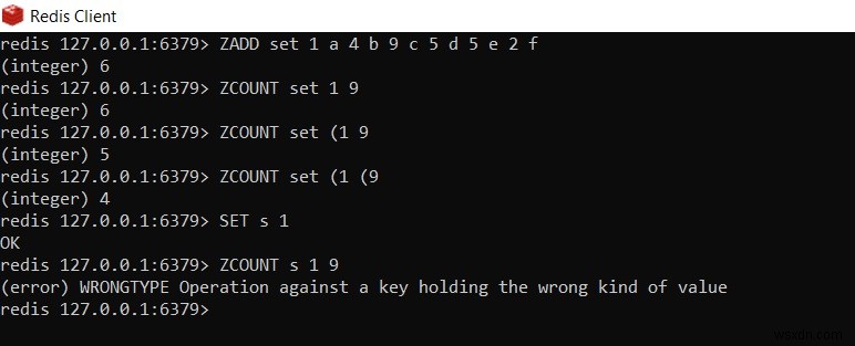 Redis ZCOUNT – 점수 범위별로 정렬된 집합의 요소 수를 얻는 방법 