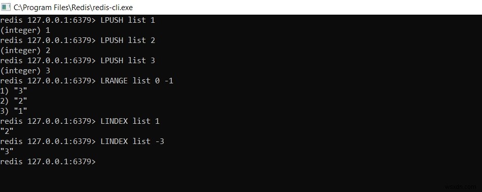 Redis LINDEX – redis에서 목록의 특정 인덱스에서 요소를 가져오는 방법 