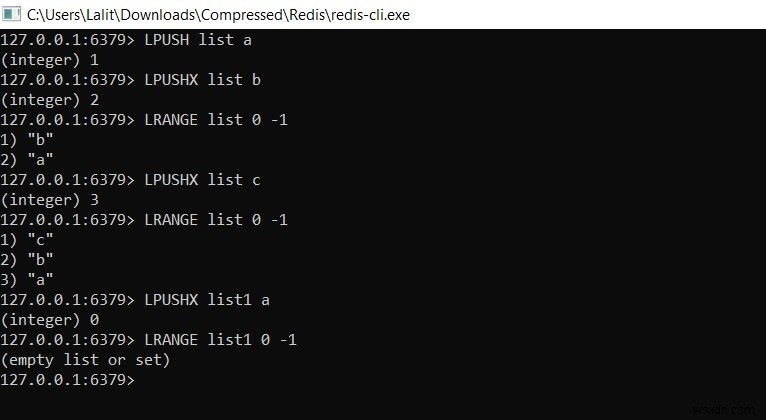 목록 값의 헤드에 요소를 삽입하는 방법 – Redis LPUSH | LPUSHX 