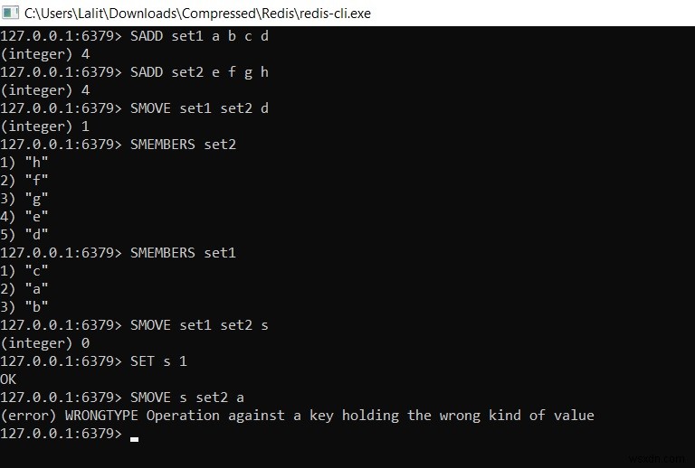 Redis SMOVE – redis에서 한 세트에서 다른 세트로 요소를 이동하는 방법 