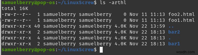파일 및 디렉토리를 나열하는 Linux의 ls 명령 