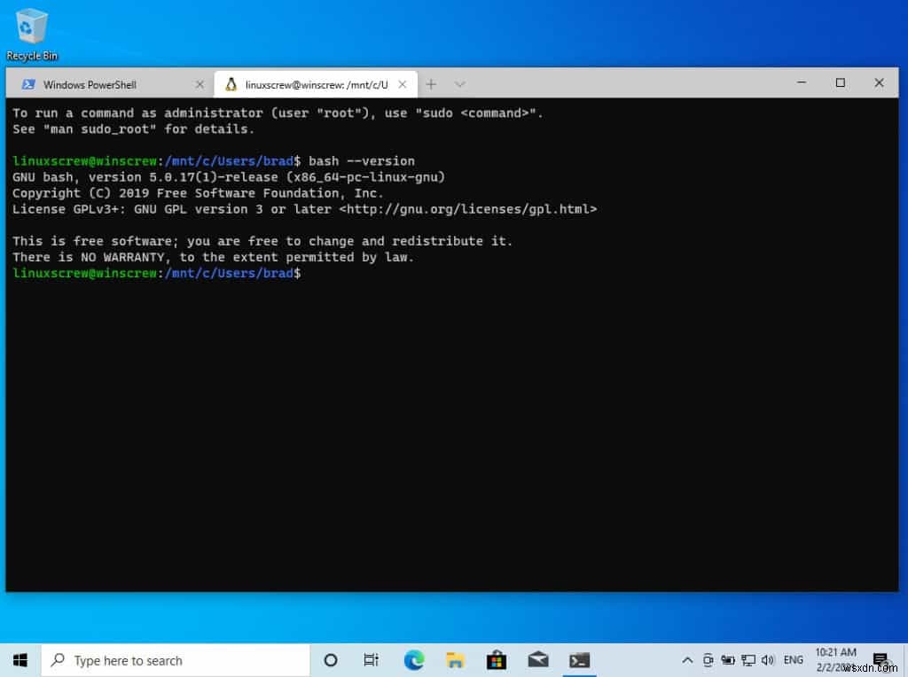 Windows 10에서 Bash(Linux Shell) 설치 및 사용 방법 [자습서] 