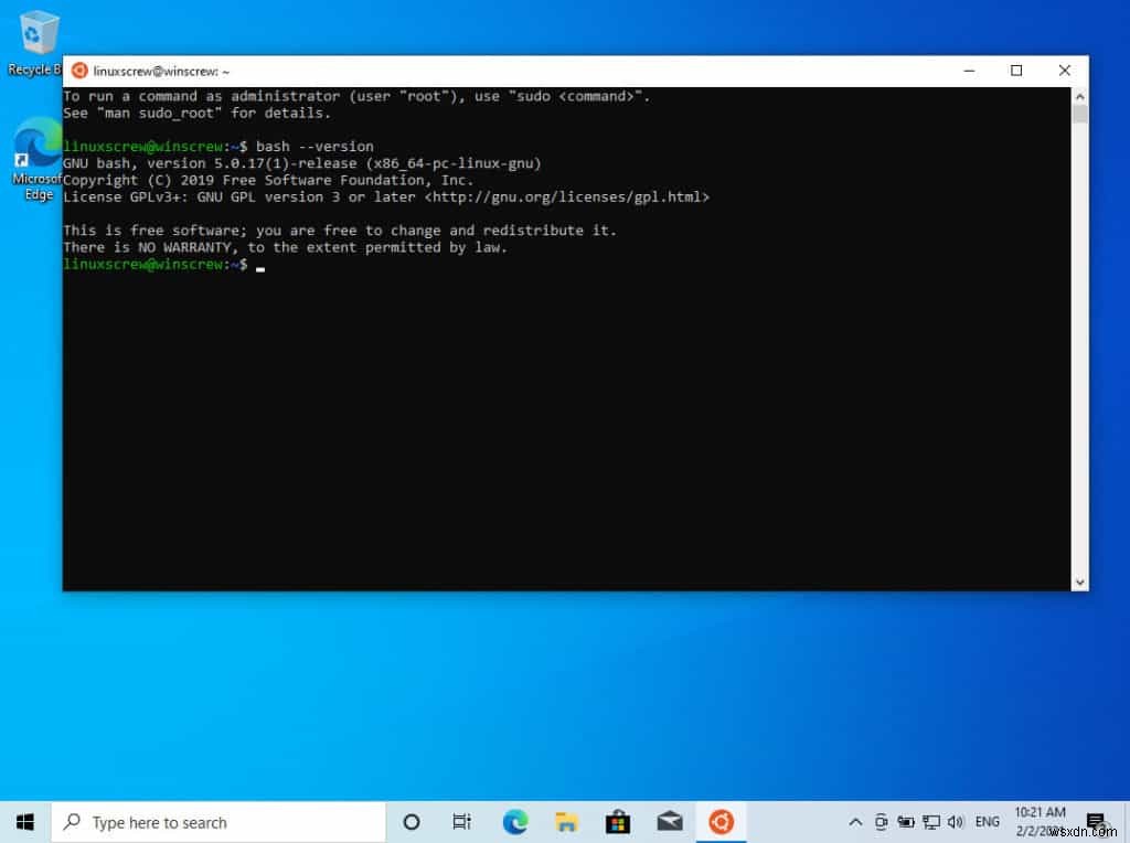 Windows 10에서 Bash(Linux Shell) 설치 및 사용 방법 [자습서] 