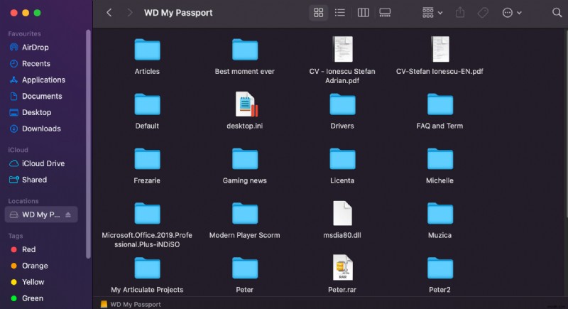 Mac의 WD My Passport에서 파일을 검색하는 방법