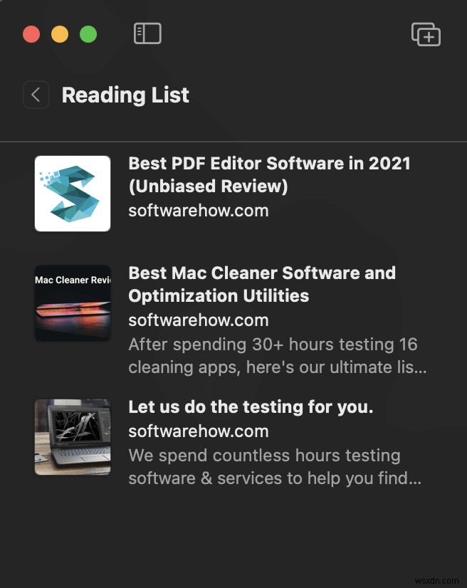 Macbook Pro에서 Safari 읽기 목록을 삭제하는 방법