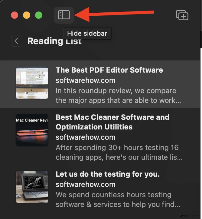 Macbook Pro에서 Safari 읽기 목록을 삭제하는 방법