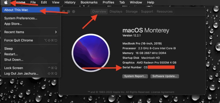 MacBook Pro 일련 번호를 찾는 5가지 방법