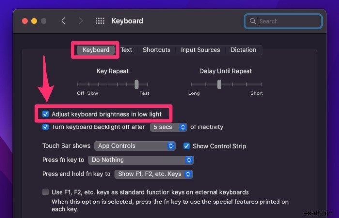 MacBook Pro에서 키보드 조명을 켜는 방법