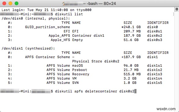 데이터 손실 없이 Mac에서 APFS 파티션, 컨테이너, 볼륨을 삭제하는 방법은 무엇입니까?